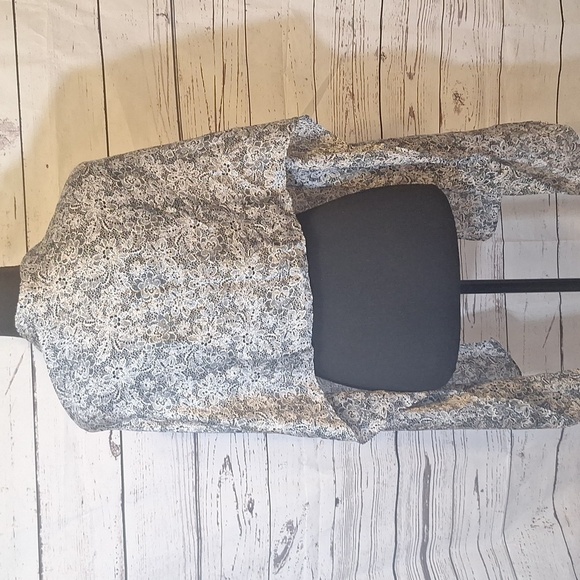 Black & White Lace Print Satin-Feel Scarf | Lightweight Elegant Wrap #1070 - Picture 5 of 5